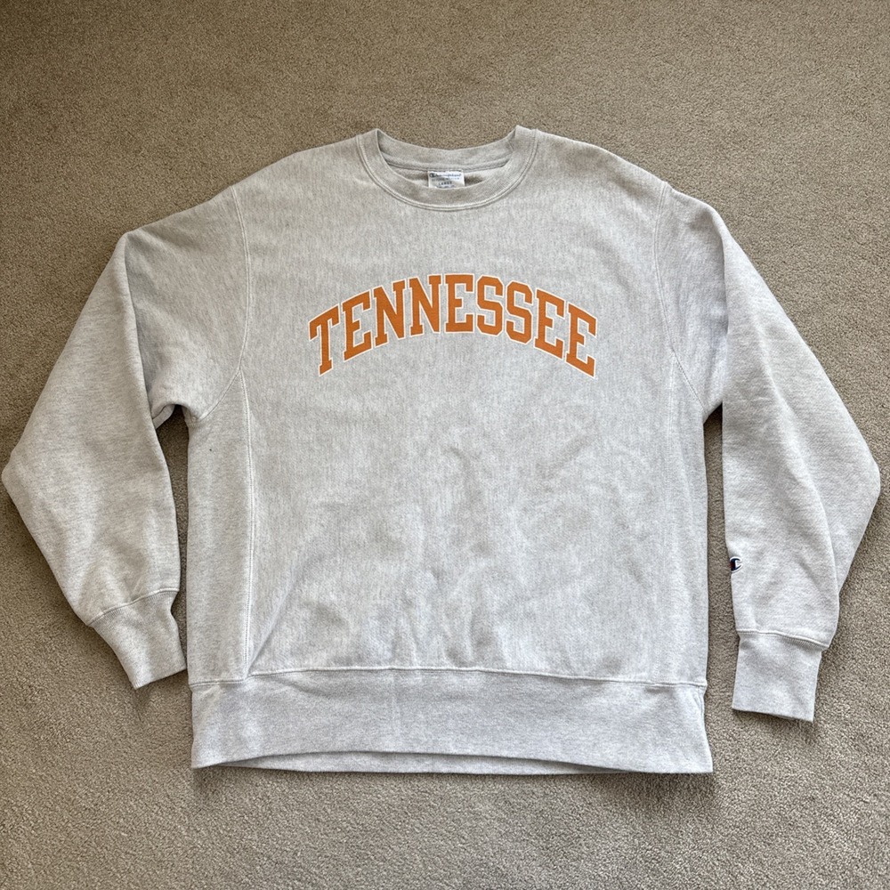 Champion Gray Crewneck Sweatshirt with Orange Tennessee Logo